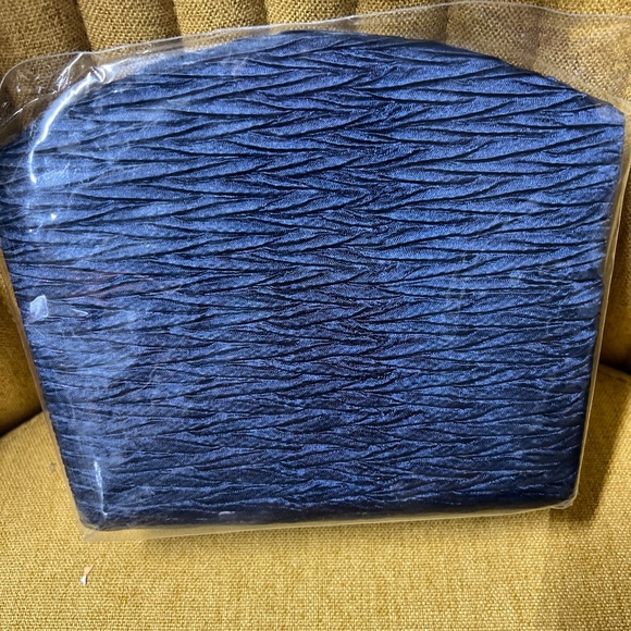 NWT in Plastic NaRaYa Sm Navy Blue Ruffled Satin Rope Strap Classic Y2K Elegant - Picture 10 of 16